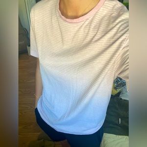 striped baby pink shirt